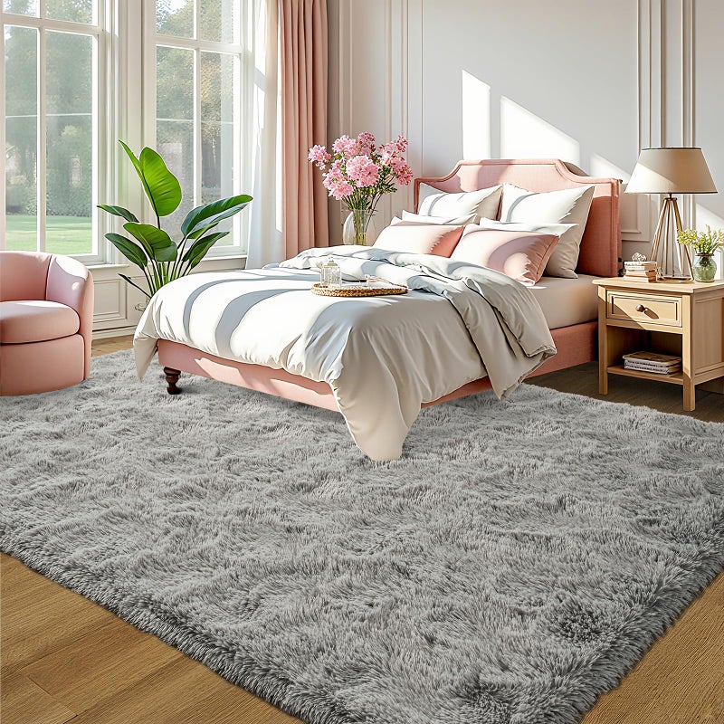 LOCHAS Ultra Soft Indoor Modern Area Rugs Fluffy Living Room Carpets for Children Bedroom Home Decor Nursery Rug 6x9 Feet, Gray - Image 3